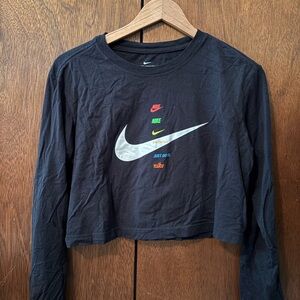 Nike Black Long Sleeve Crop Top